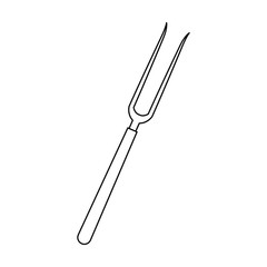 Obraz premium grill fork tool cooking kitchen icon vector illustration