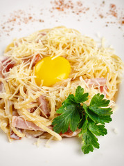 Carbonara with bacon and parmesan