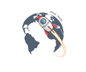 Rocket and earth logo