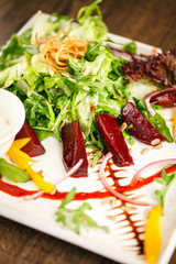 Mixed salad with vegetables and beet