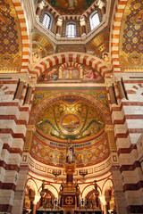 Fototapeta na wymiar interior of the cathedral of marseille