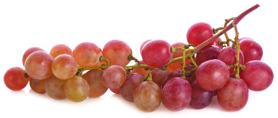 Red grape isolated on the white background.