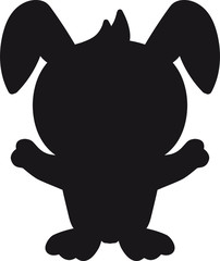 schatten umriss stehend freundlich begrüßen kaninchen hase klein süß niedlich silhuette
