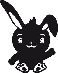 schatten umriss sitzend winken freundlich begrüßen kaninchen hase klein süß niedlich silhuette