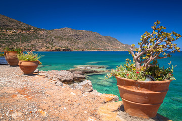 Turquise water of Mirabello bay on Crete, Greece