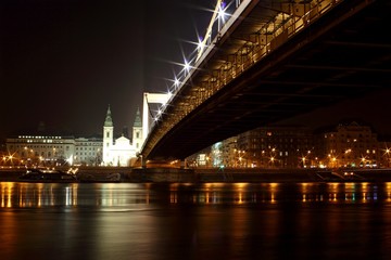 Fototapeta na wymiar Elizabeth bridge and river Danube at Budapest.