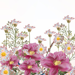 Obraz na płótnie Canvas Background with flowers in pink