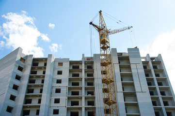 Fototapeta premium Construction of multi-storey residential building