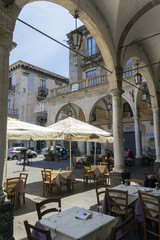 Open air restaurant in Catania, Italy