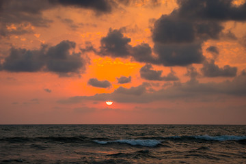 Sunset. Beautiful sunset Black sea. Gold sea sunset. Sunset sea waves. Summer sunset