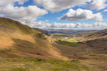 Mountain view from Wrynose Pass, Cumbria, England