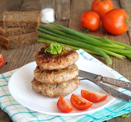 Cutlets from pork and beef