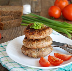 Cutlets from pork and beef