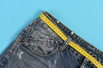 Jeans belt loops and pocket, close up