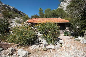 Abri rustique dans la serre de Vingrau