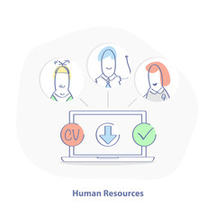 Human resources vector concept, recruitment process, HR management, career.