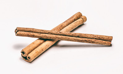cinnamon stick spice isolated on white background closeup