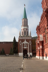 Nikolskaya tower on the Red Square in Moscow