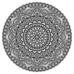 Wzór mandali duży czarno-biały - 168070561