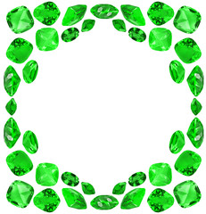 frame from green isolated emerald