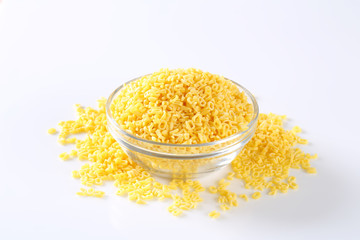 Dried alphabet pasta