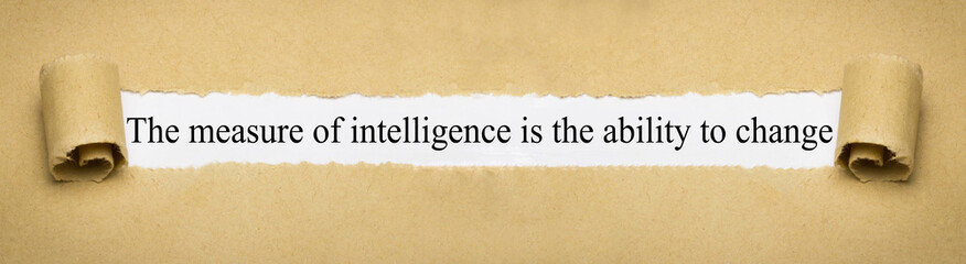 Fototapeta na wymiar The measure of intelligence is the ability to change