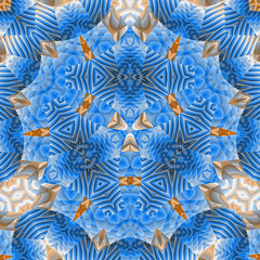 abstrakt fraktal muster manipulation blau orange
