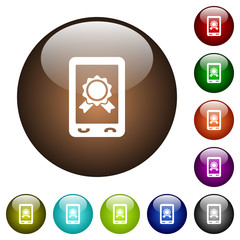 Mobile certification color glass buttons