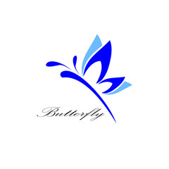 Butterfly logo template. Vector illustration