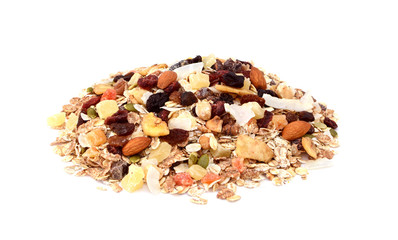Muesli - mixed fruit and nuts with cereal flakes