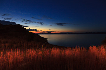 Sunrise over the Gariep dam, South Africa.