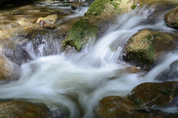 Wasser &uuml;ber stein im Bach