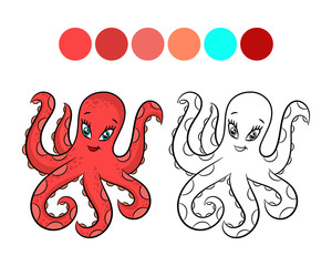 Octopus coloring book.