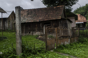 chaty Ukraina Zakarpacie  - obrazy, fototapety, plakaty