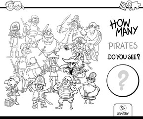 counting pirates coloring page activity