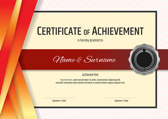 Luxury certificate template with elegant border frame, Diploma design for graduation or completion