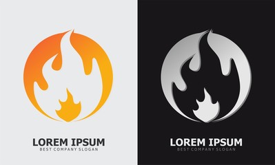 circle flame abstract logo design