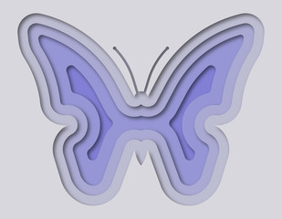Beautiful butterfly cut from paper