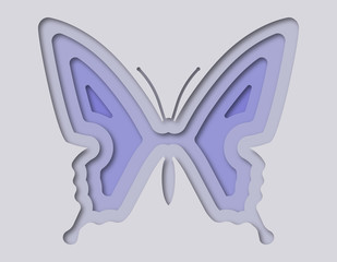 Beautiful butterfly cut from paper