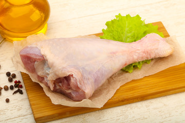 Raw turkey leg
