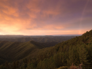 Coucher de soleil sur les cévennes