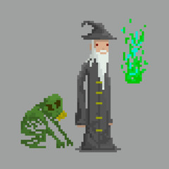 Pixel wizard necromancer for games and applications