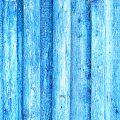 Fototapeta na wymiar Fragment of blue wooden fence