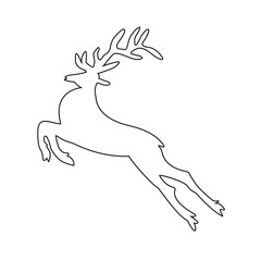 Reindeer, contour, icon for Christmas