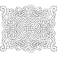 Celtic black and white pattern. Scandinavian ornament. Ribbon background. Vector illustration.