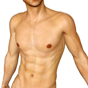 Sexy muscular body of a 3d young male