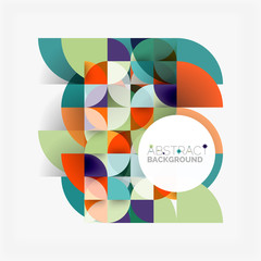 Obraz premium Cut paper circles, mosaic mix geometric pattern design