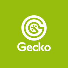 Gecko or Chameleon Footprint. Letter G monogram company logo design concept. 