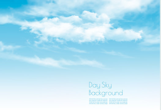 Blue sky with clouds. Nature background. Vector.