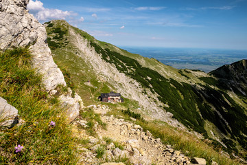 Blick zur Krottenkopfhütte